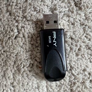PNY 64GB USB Flash Drive Black Portable Storage